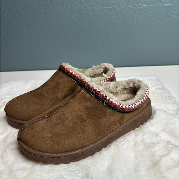 White Mountain Icebin Faux Fur Slipper Clog Dark Chocolate Size 9 - Picture 4 of 9